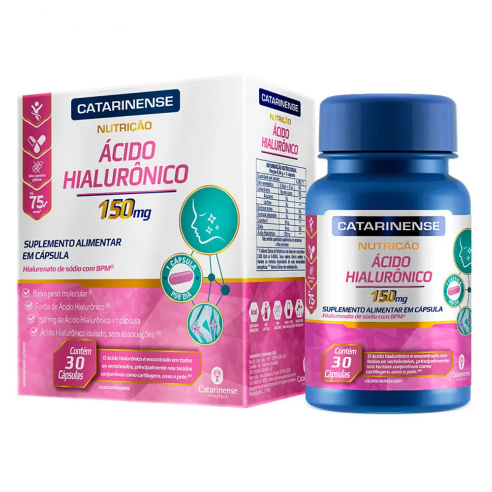 Ácido Hialurônico 150mg Catarinense com 30 Cápsulas