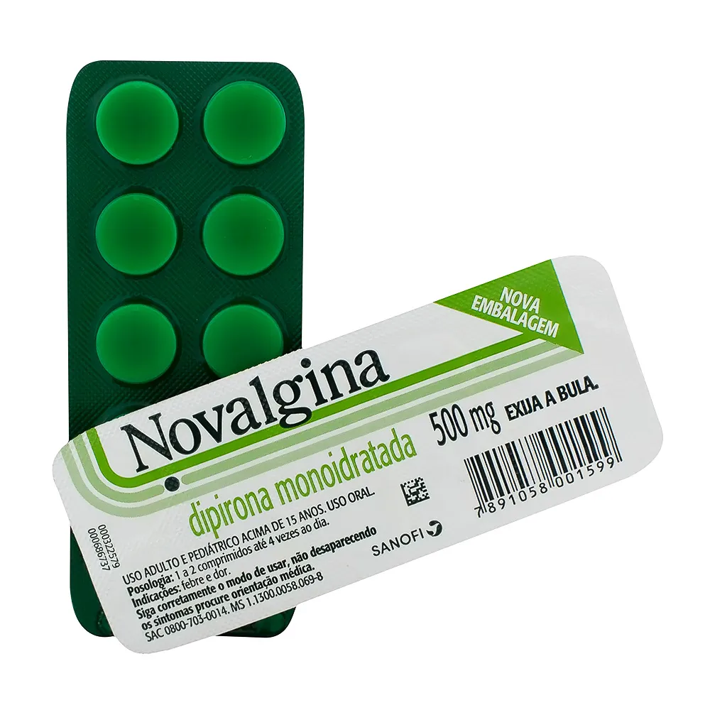 Novalgina 500mg Envelope com 10 Comprimidos