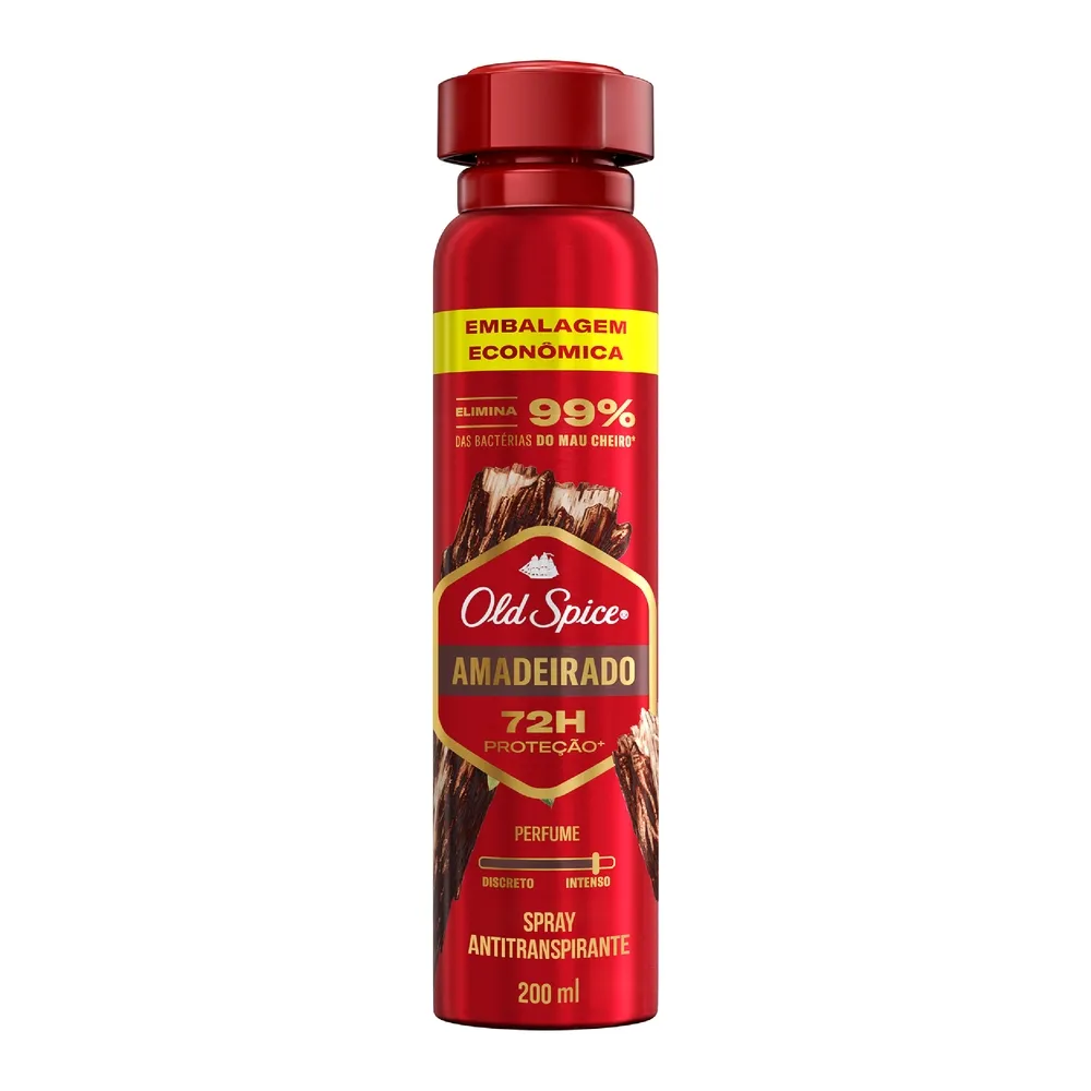 Desodorante Old Spice Amadeirado Spray Antitranspirante 200ml Embalagem Econômica