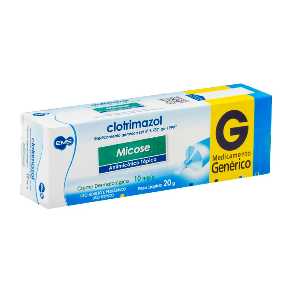 Clotrimazol 10mg/g (1%) EMS Genérico Creme com 20g