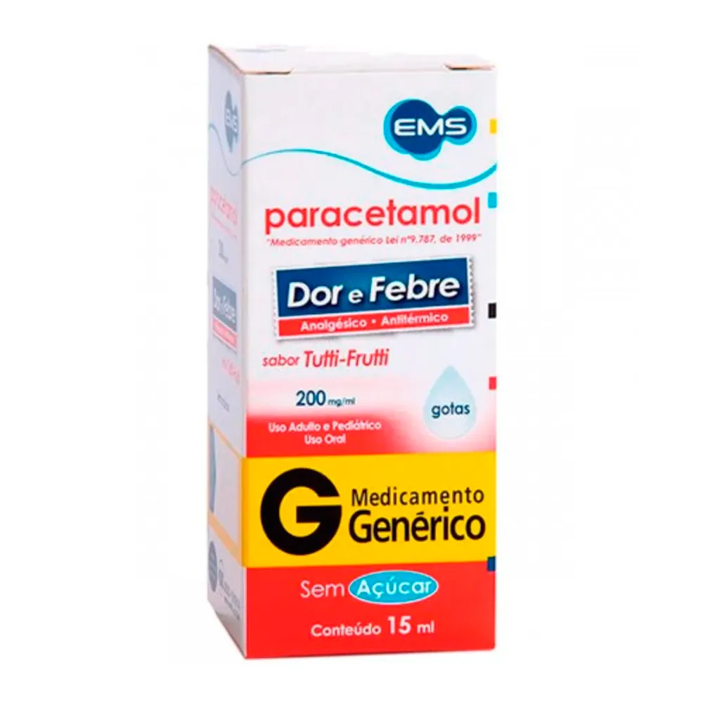 Paracetamol 200mg/ml EMS Genérico Gotas com 15ml