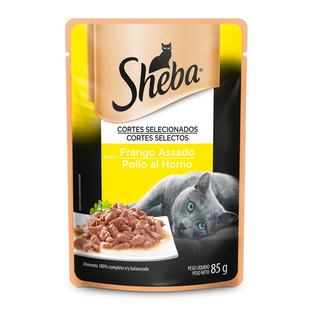 Ração Úmida para Gatos Sheba Adulto Sabor Frango Assado em Sachê 85g