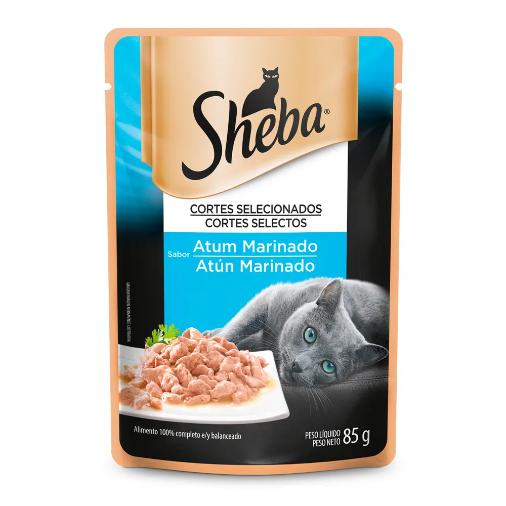 Ração Úmida para Gatos Sheba Adulto Sabor Atum Marinado em Sachê 85g