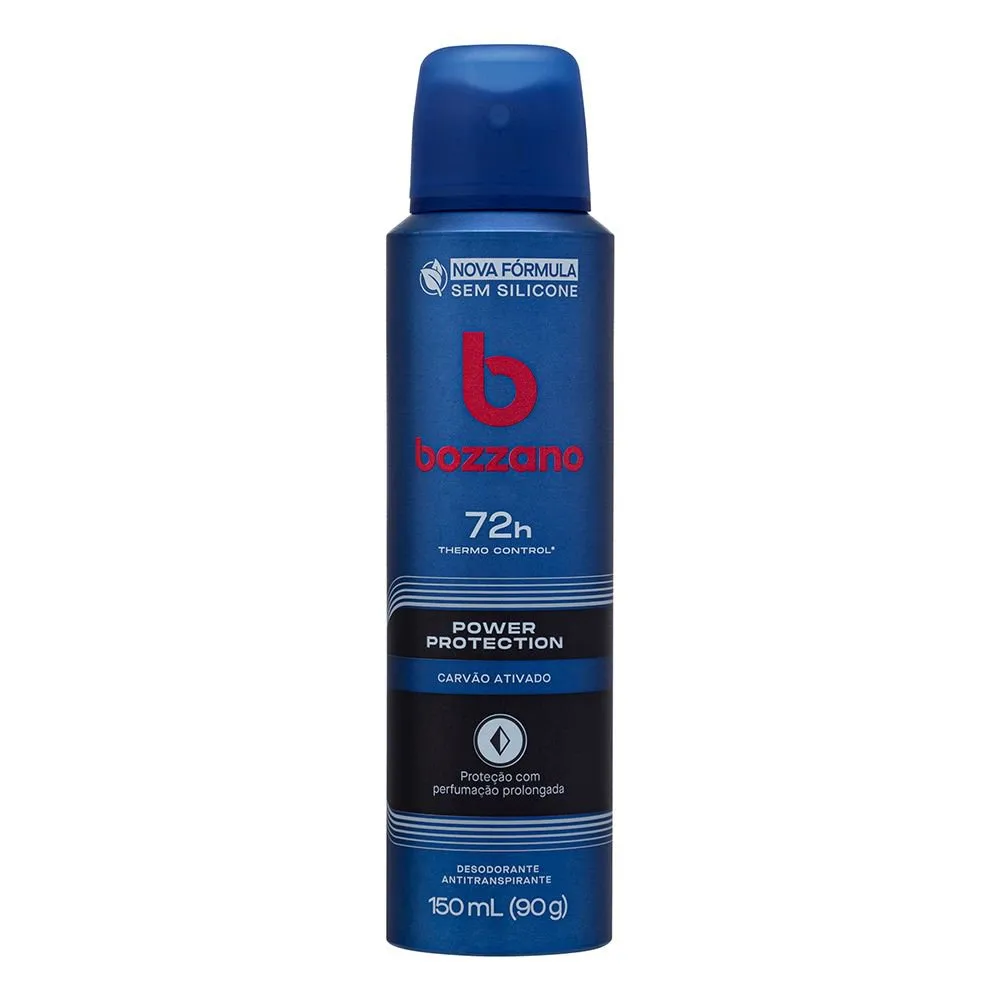 Desodorante Bozzano Aerosol Power Protection Carvão Ativado Antitranspirante 72h 150ml