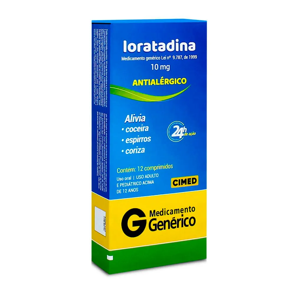 Loratadina 10mg Cimed Genérico com 12 Comprimidos