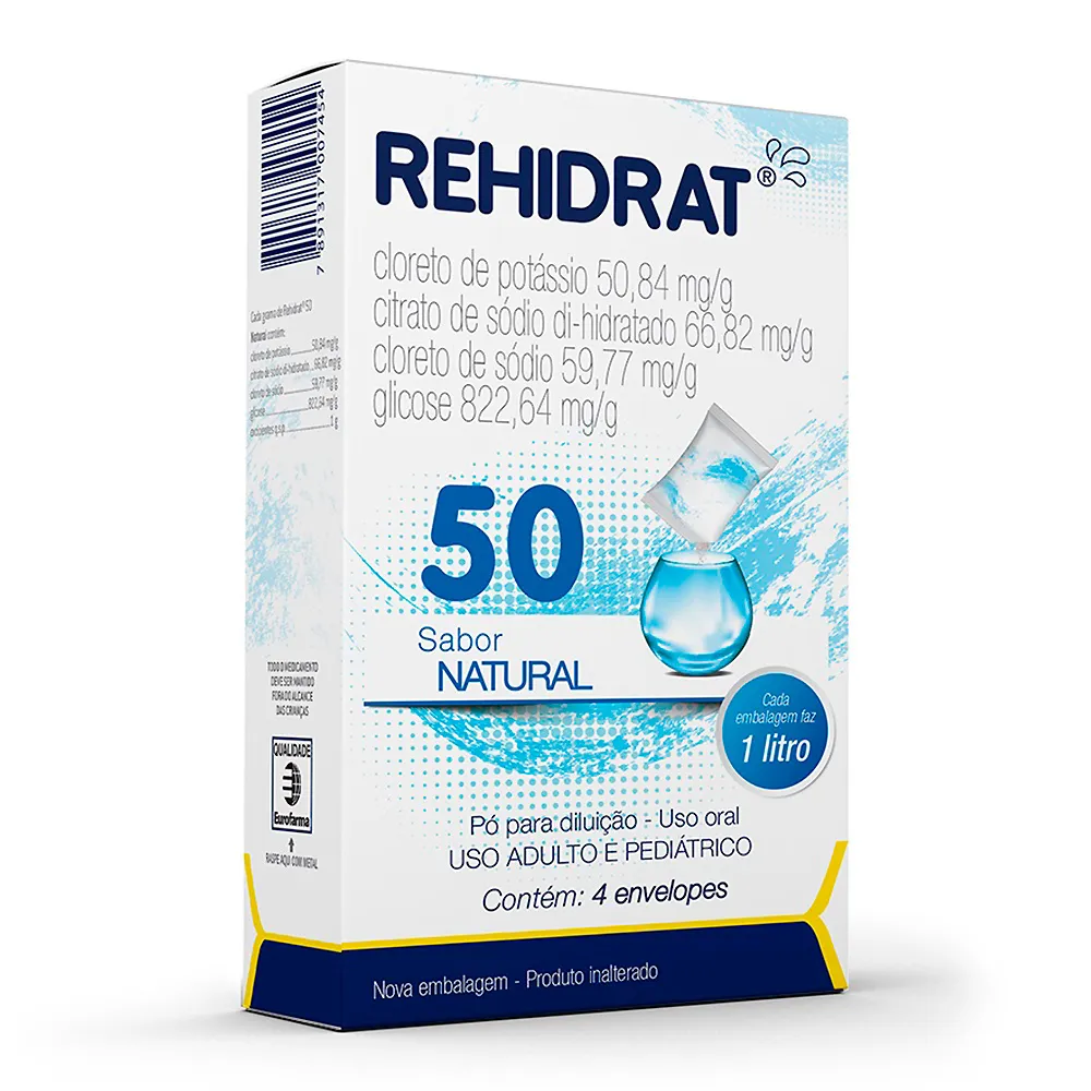 Rehidrat 50 Sabor Natural com 4 Envelopes
