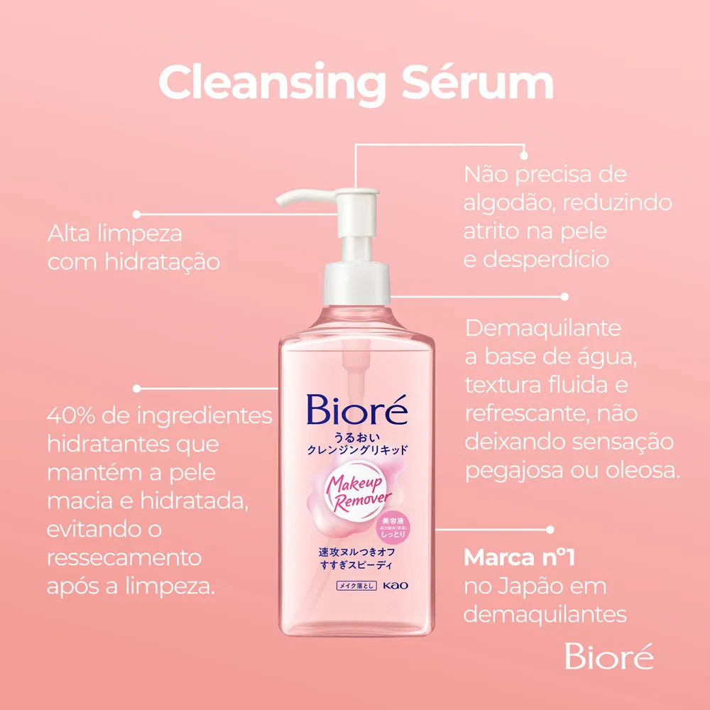 Demaquilante Bioré Make Up Remover Sérum 230ml - Drogaria Araujo