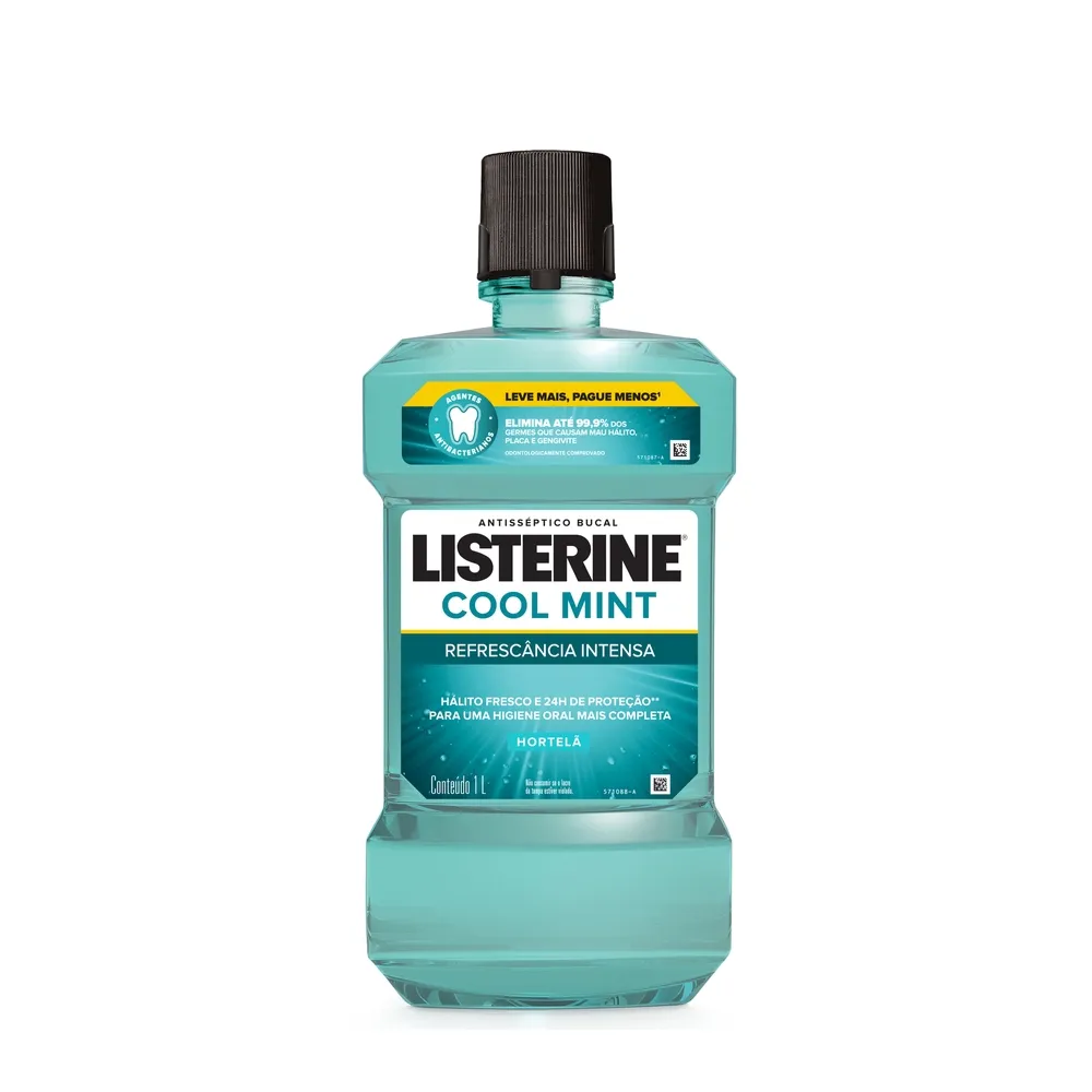 Antisséptico Bucal Listerine Cool Mint Refrescância Intensa 1 Litro
