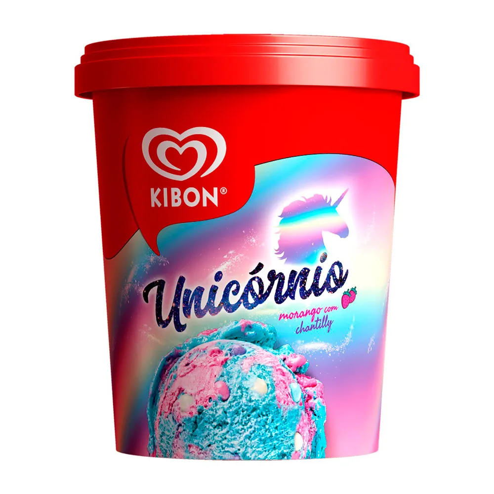 Sorvete Kibon Unicórnio Morango com Chantilly 800ml - Drogaria Araujo