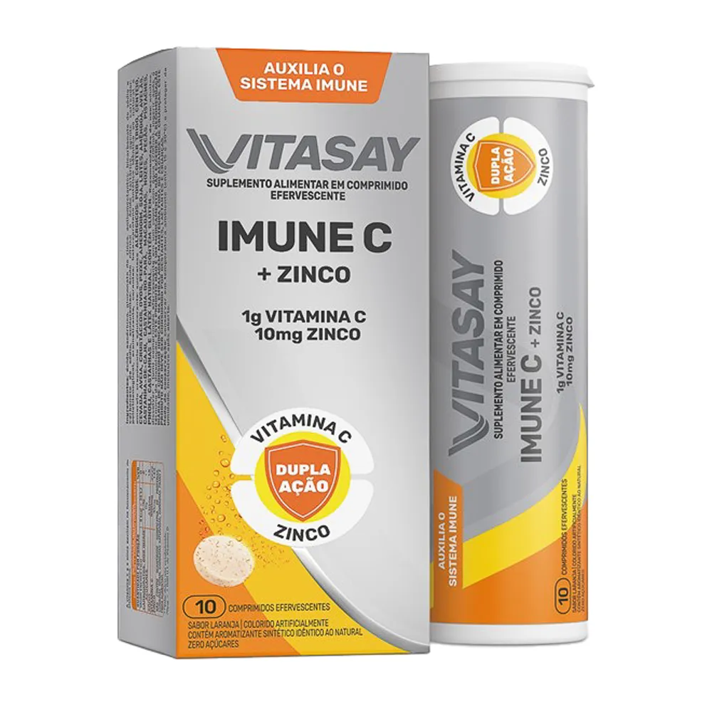 Vitasay Imune C + Zinco com 10 Comprimidos Efervescentes