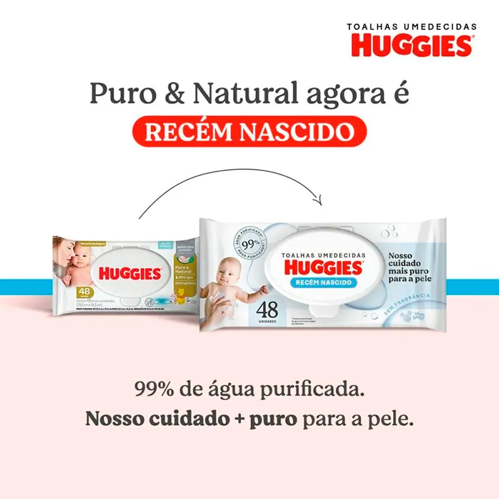 Lenço Umedecido Huggies Recém Nascido Sem Fragrância 192 Unidades