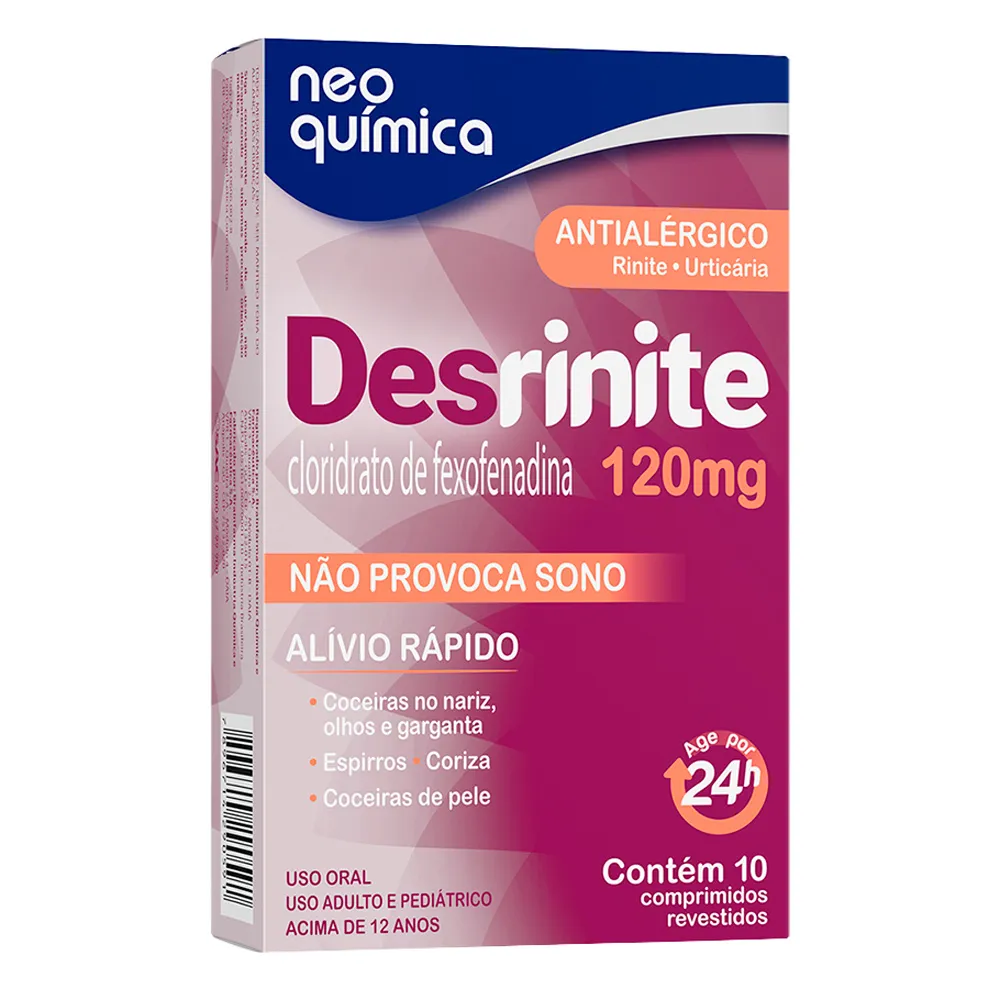 Desrinite 120mg com 10 Comprimidos Revestidos Caixa