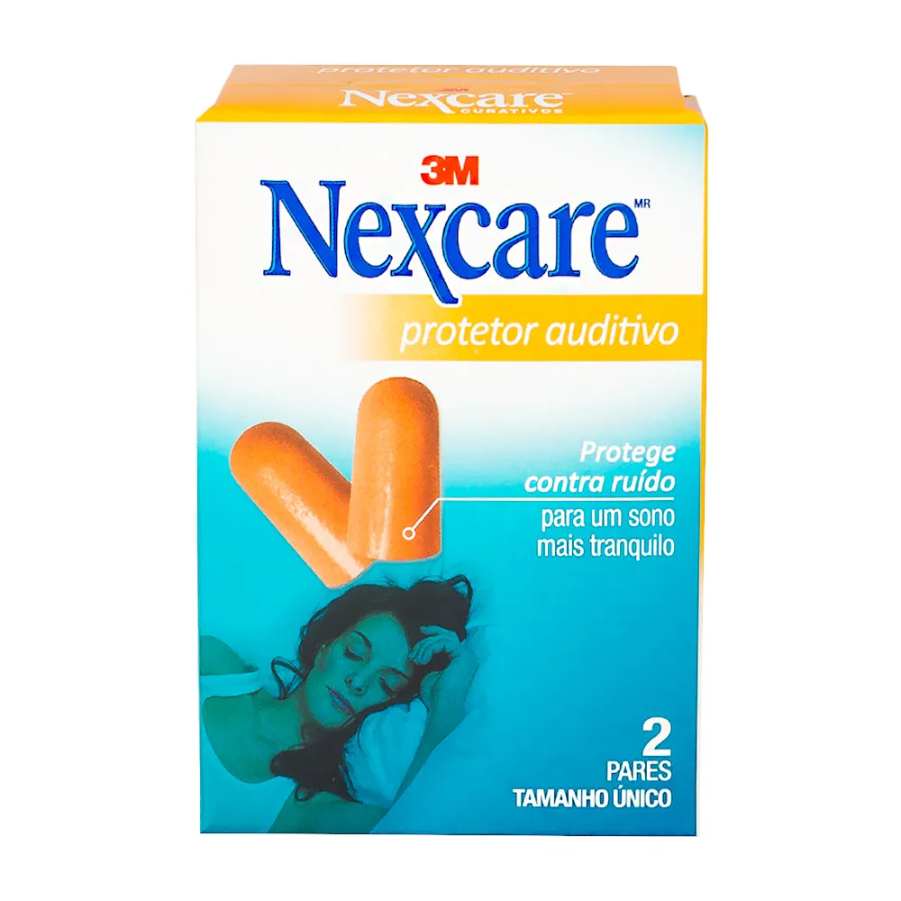 Protetor Auditivo Nexcare Espuma Tamanho Único com 2 Pares