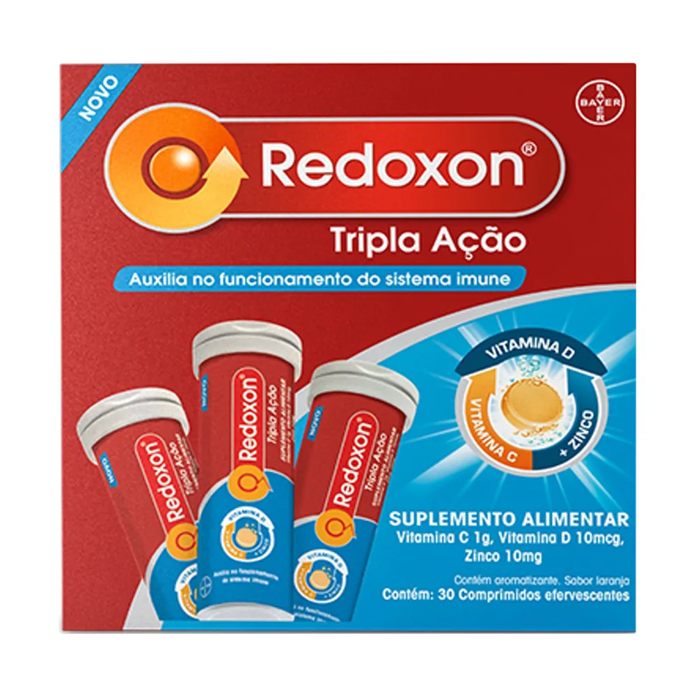 Redoxon Tripla Ação 30 Comprimidos Efervescentes Sabor Laranja