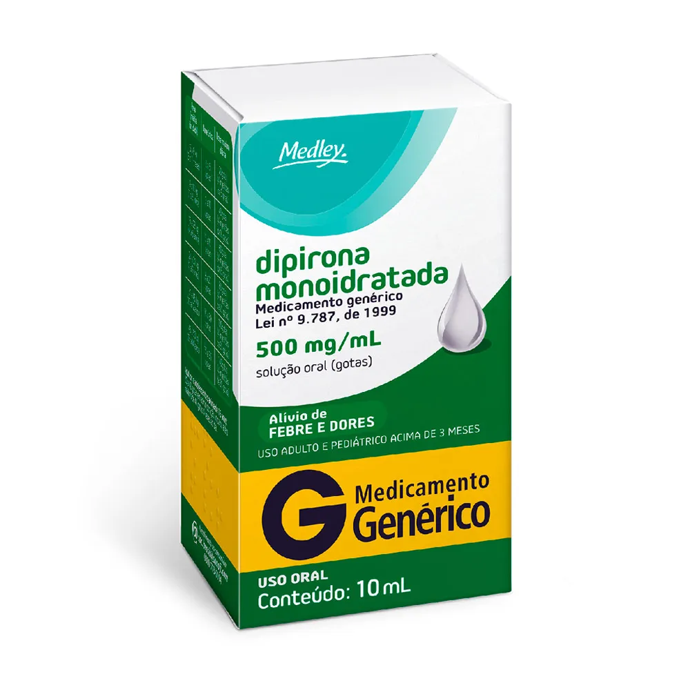 Dipirona Sódica 500mg/ml Medley Genérico Gotas com 10ml