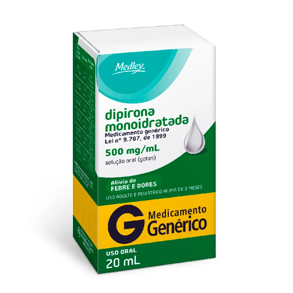 Dipirona Sódica 500mg/ml Medley Genérico Gotas com 20ml