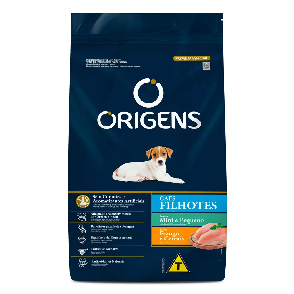 Ração para Cães Filhotes Origens Premium Especial Frango 1Kg Frente