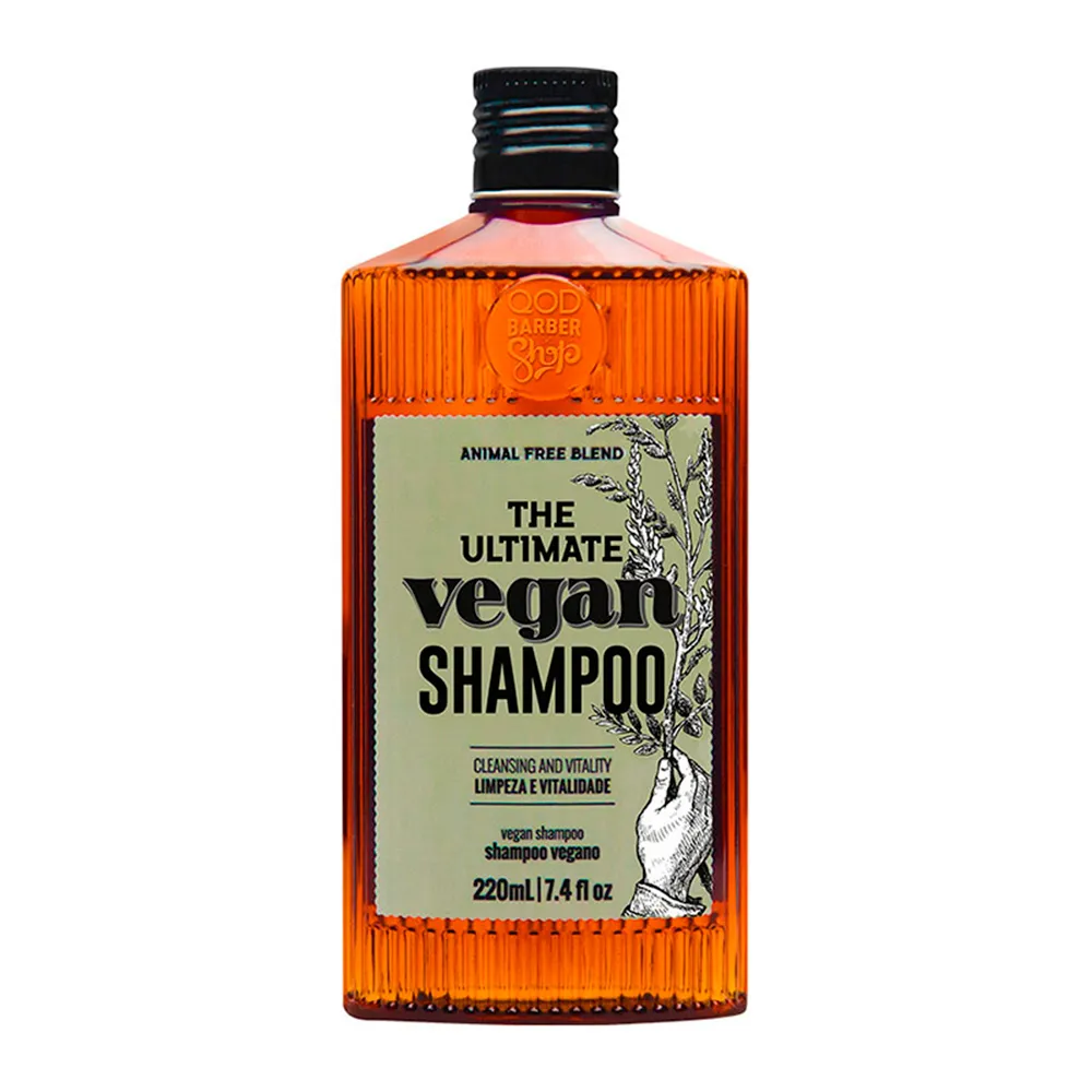 Shampoo Vegano para Cabelo e Barba QOD Barber Shop The Ultimate Vegan 220ml