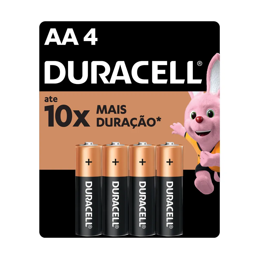 Pilha Duracell AA Alcalina 4 Unidades