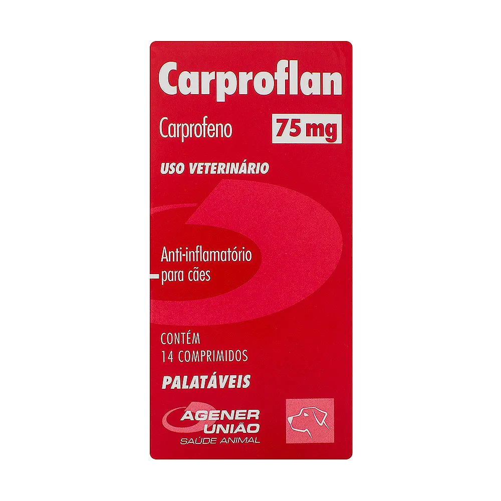 Carproflan 75mg para Cães Uso Veterinário com 14 Comprimidos