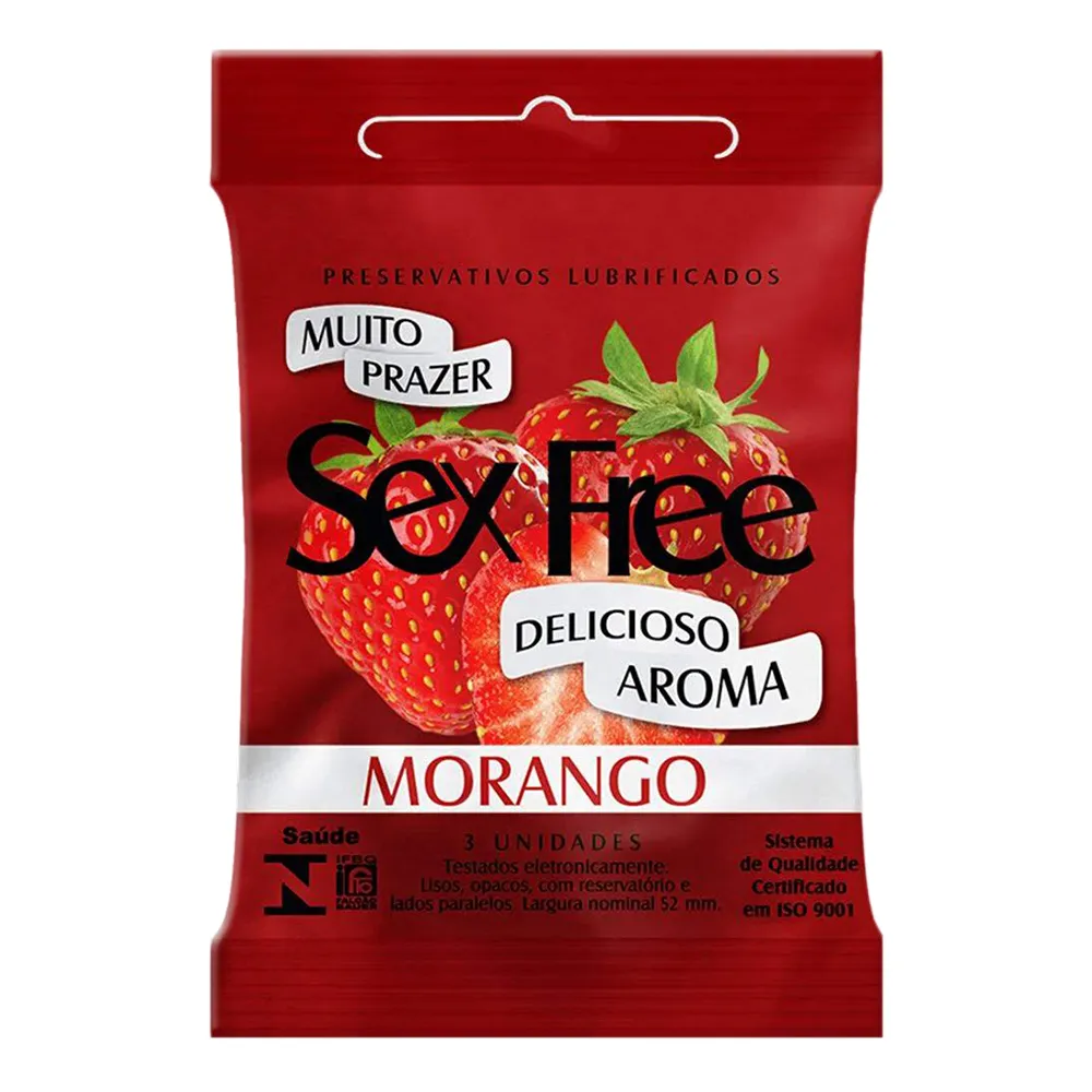 Preservativo Sex Free Morango com 3 Unidades