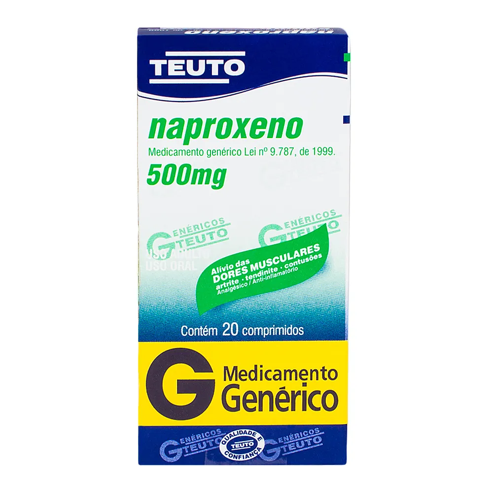 Naproxeno 500mg Teuto Genérico com 20 Comprimidos