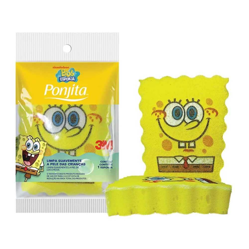 Esponja de Banho Infantil Ponjita Bob Esponja 1 Unidade