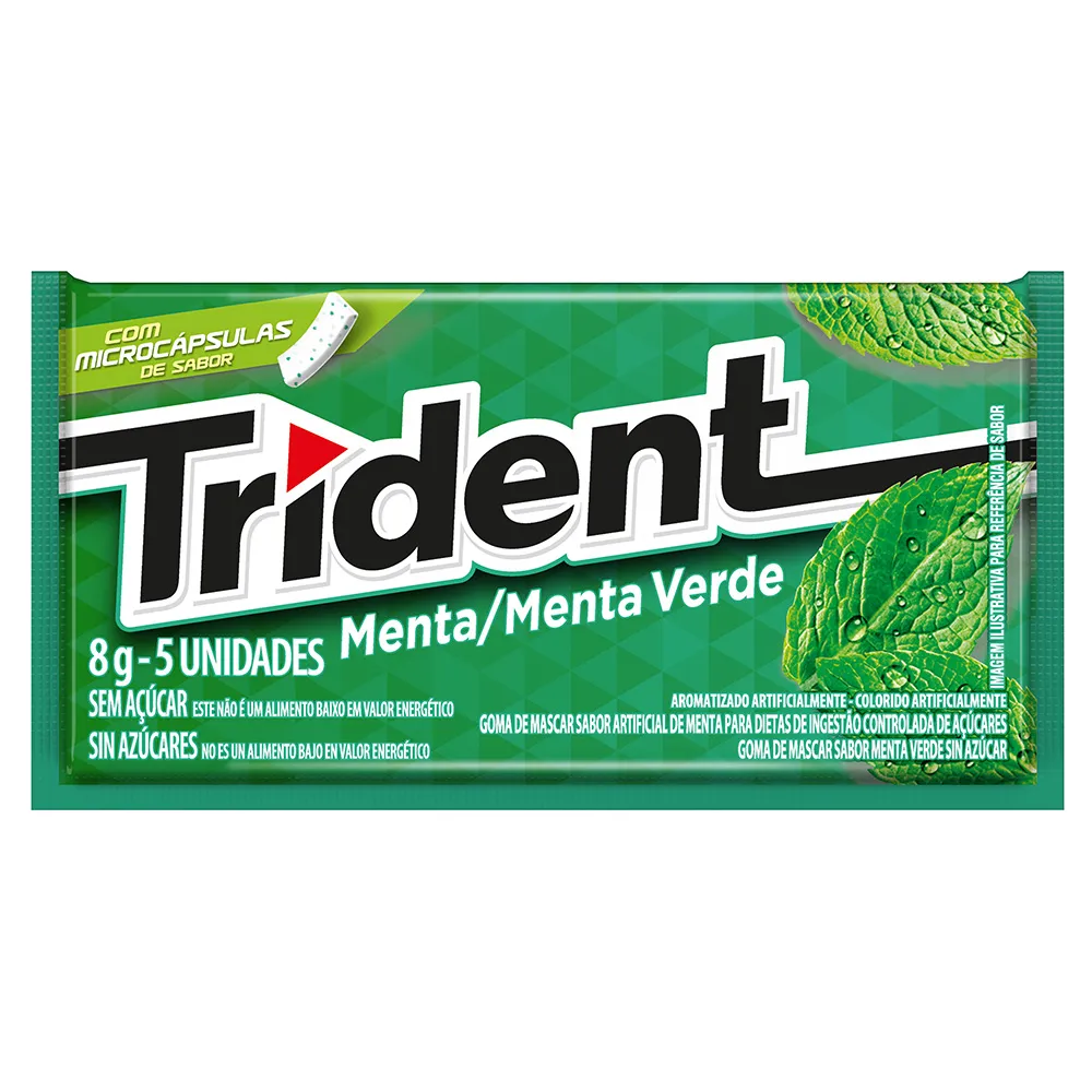 Chiclete Trident Menta 8g com 5 Unidades