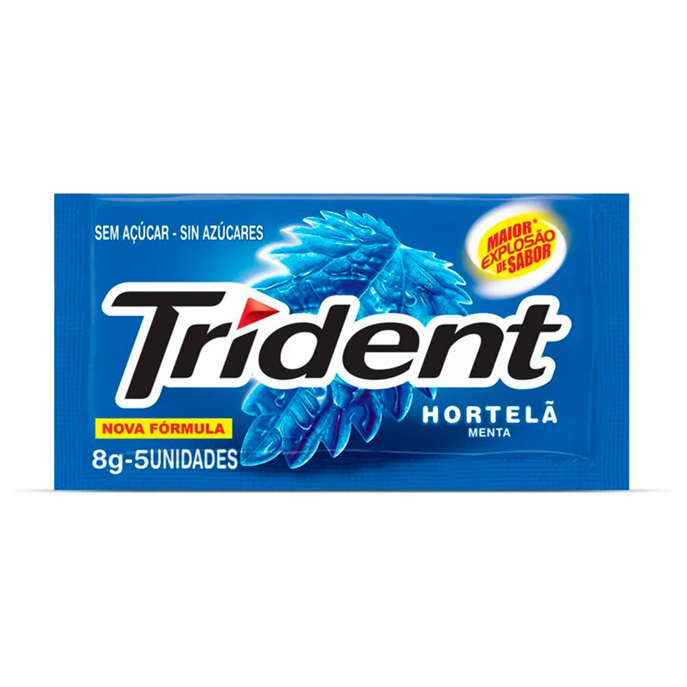 Chiclete Trident Hortelã 8g com 5 Unidades