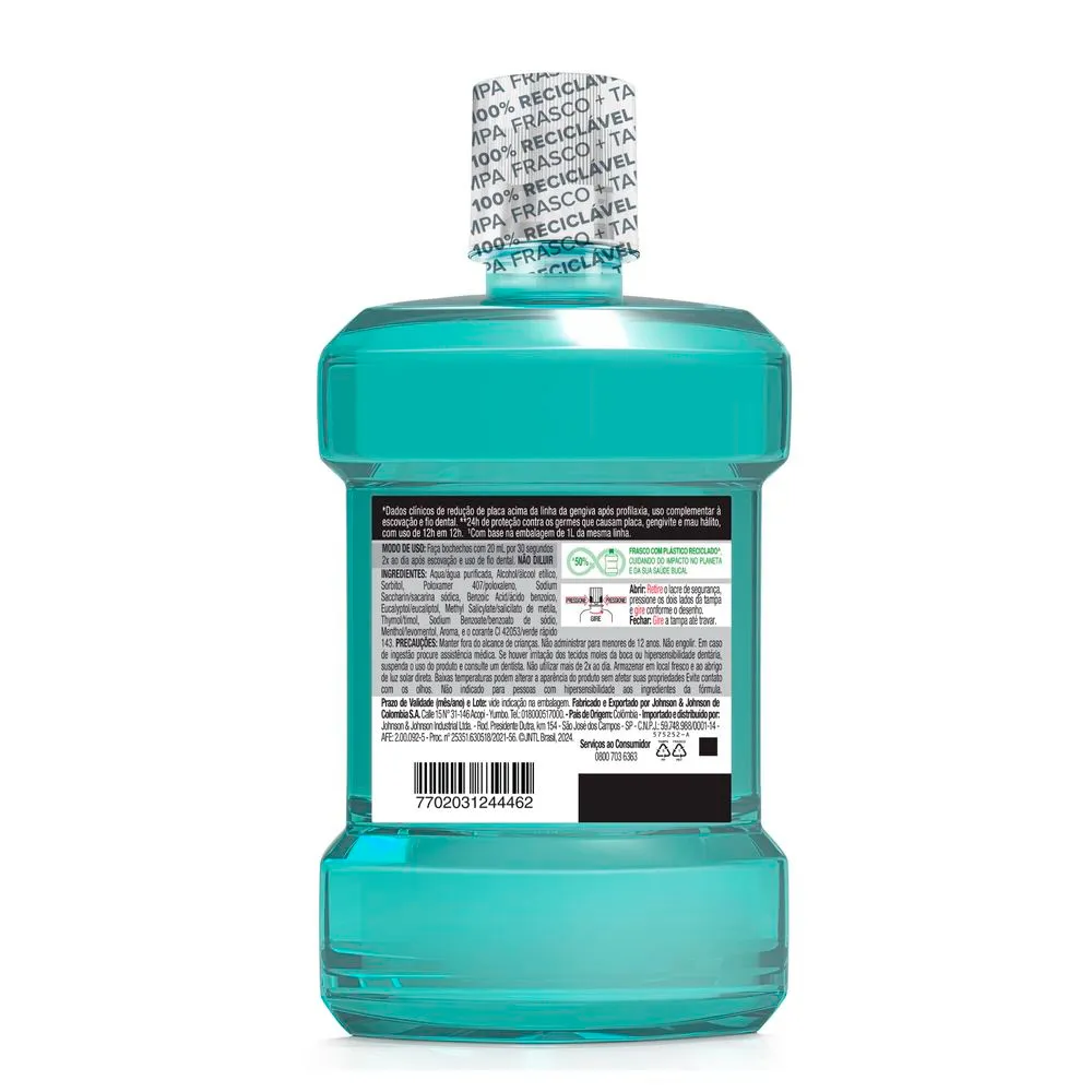 Antisséptico Bucal Listerine Cool Mint Sabor Hortelã 1,5L