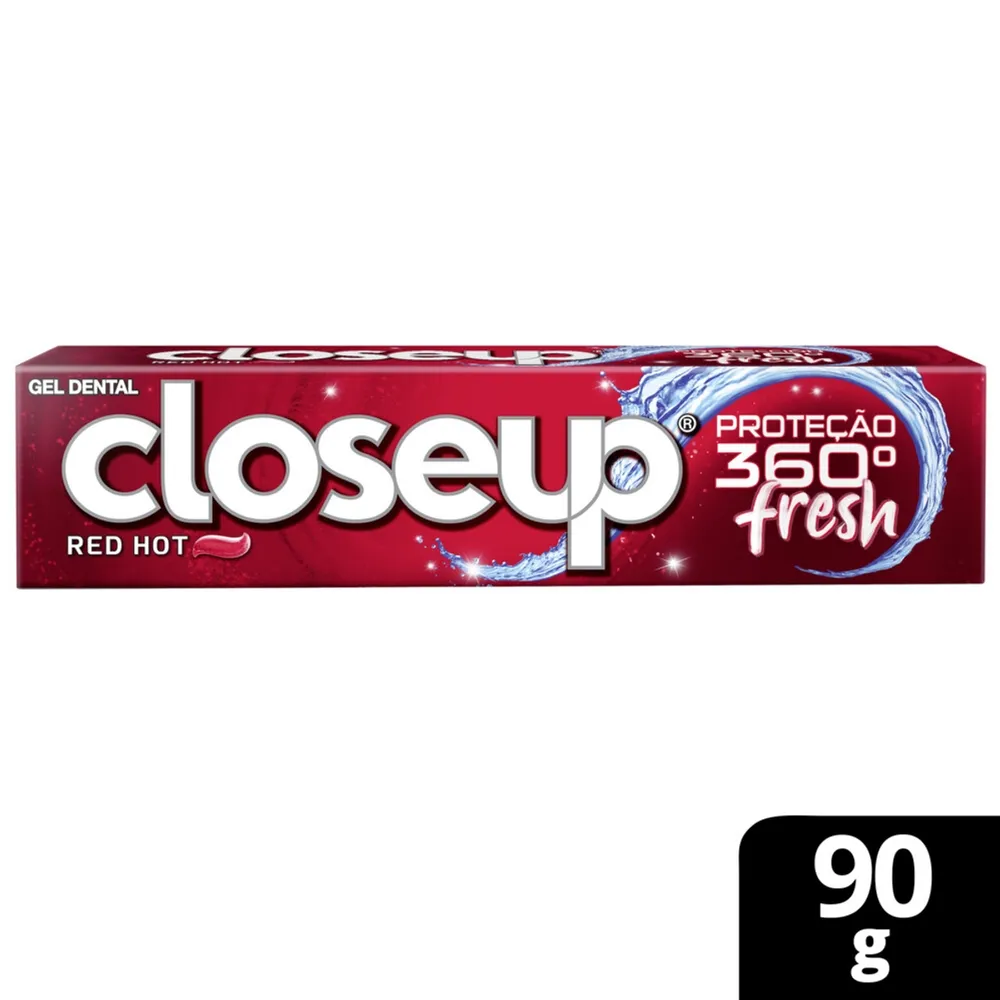 Creme Dental em Gel Closeup Proteção 360º Fresh Red Hot 90g