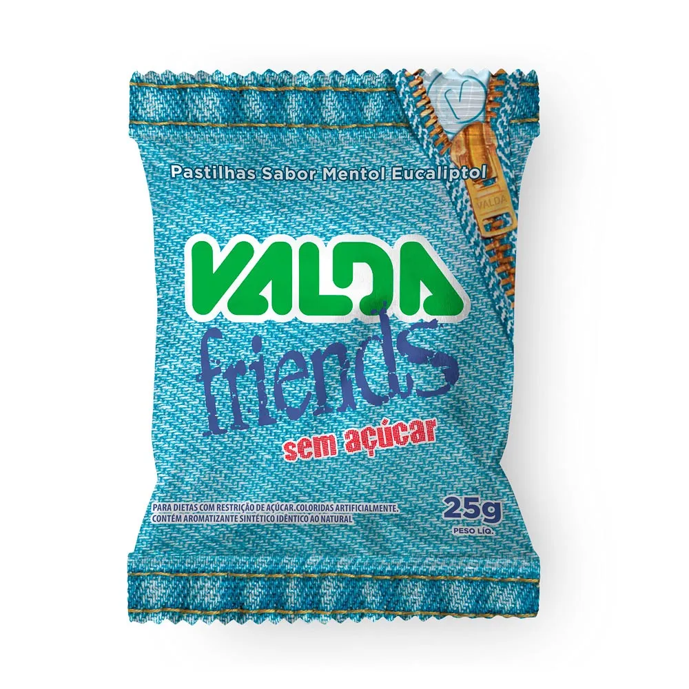 Pastilha Valda Friends sem Açúcar 25g