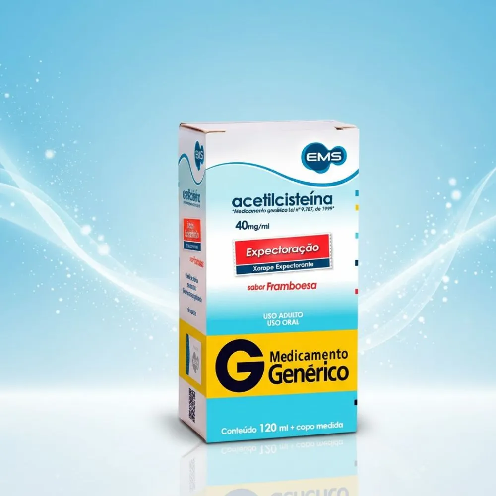 Kit 2 Acetilcisteína 40mg/ml EMS Genérico Xarope com 120ml