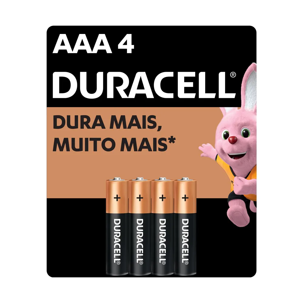 Pilha Duracell AAA Alcalina 4 Unidades