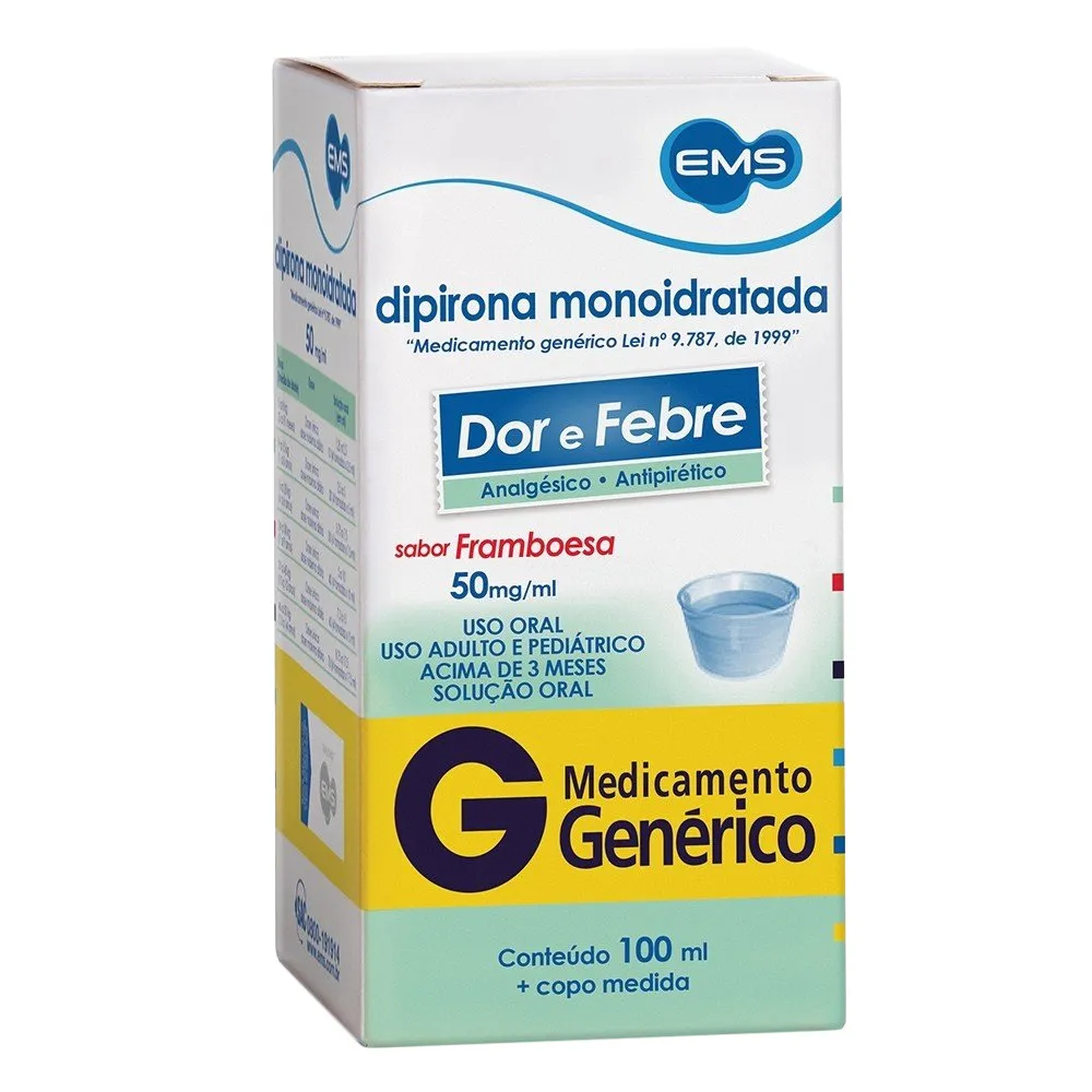 Dipirona Sódica Infantil 50mg/ml EMS Genérico Solução com 100ml