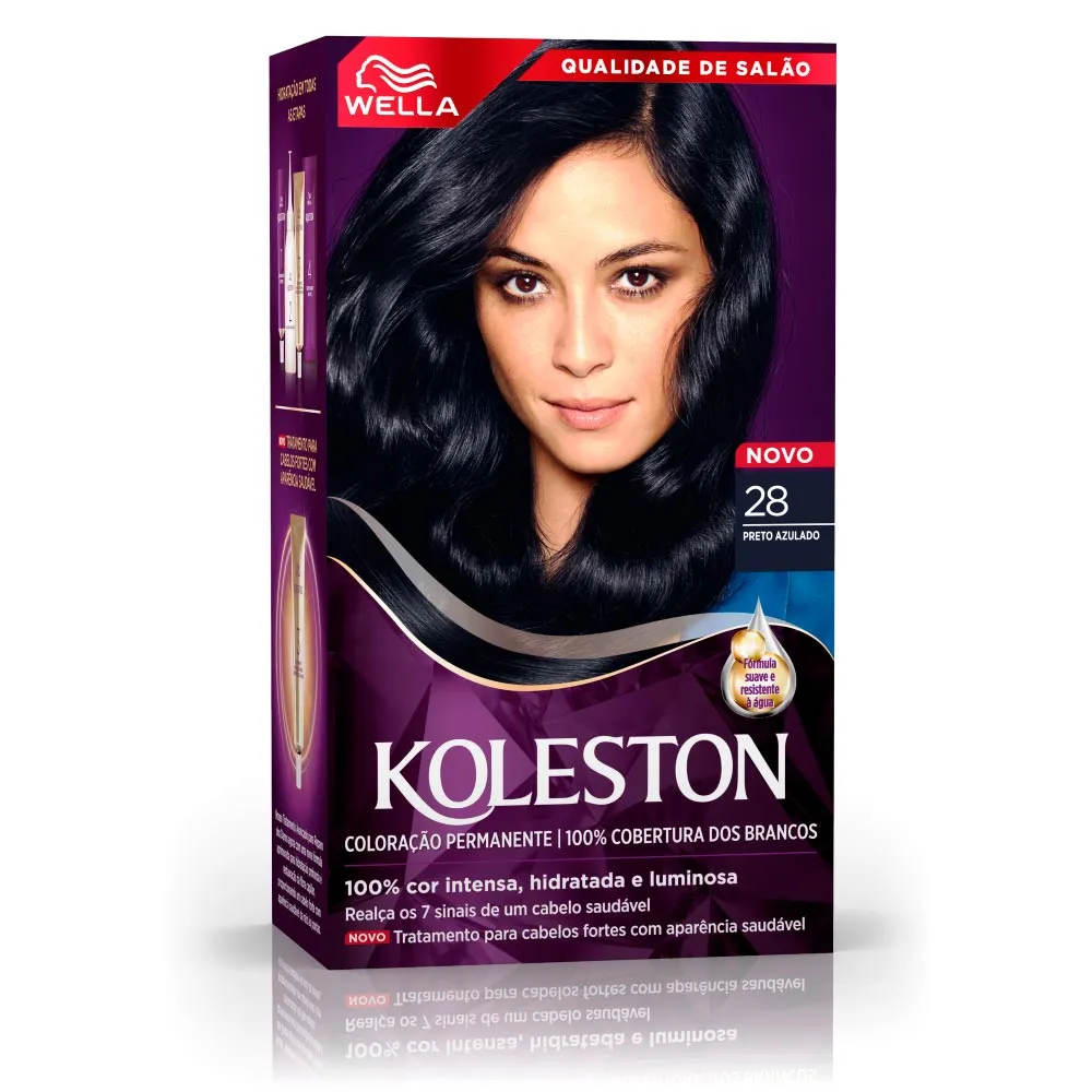 Tinta de Cabelo Koleston Preto Azulado 28