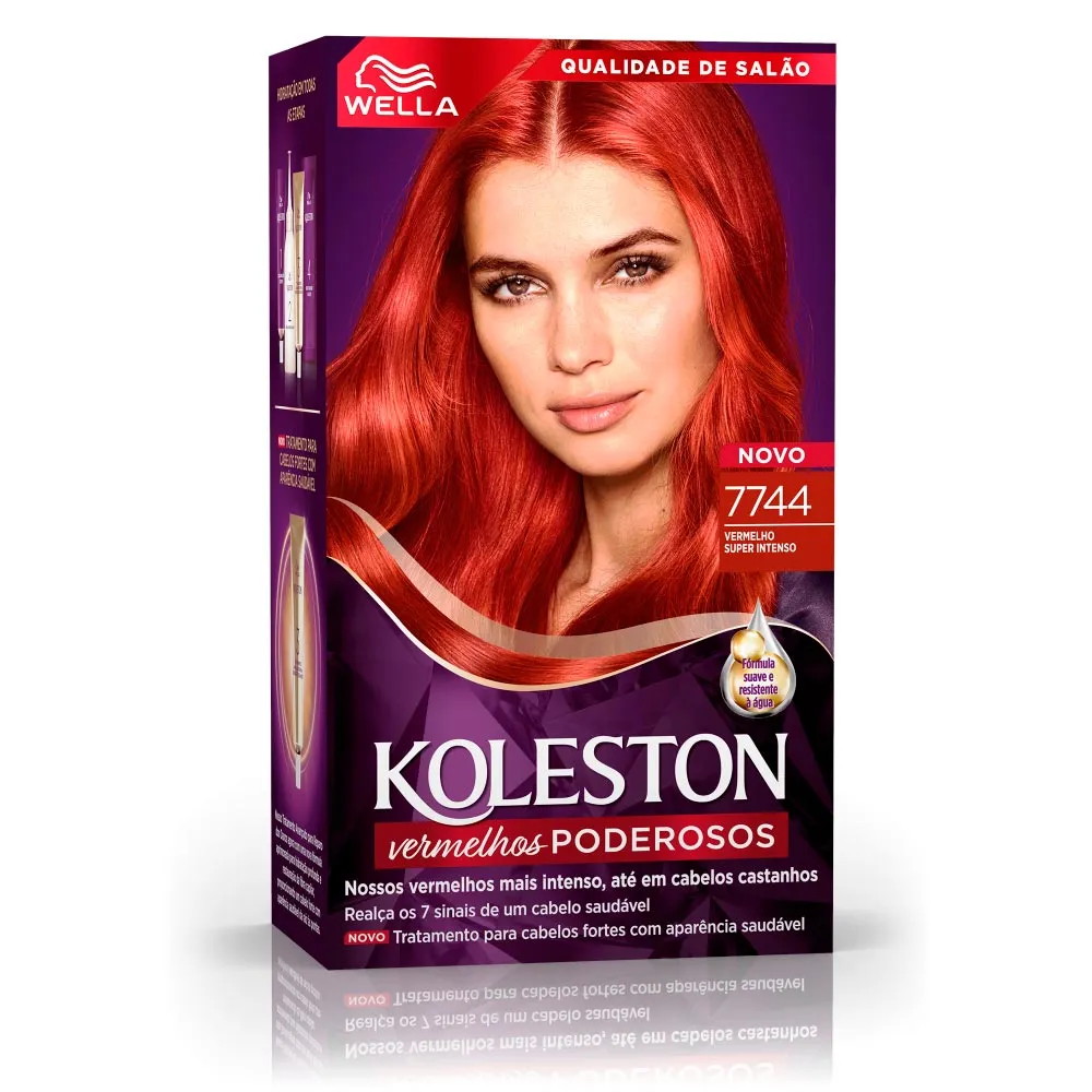 Tintura Creme Koleston Wella Vermelho Super Intenso 7744 Kit