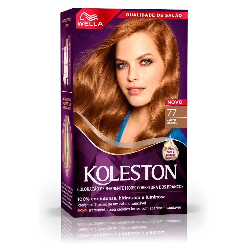 Tinta de Cabelo Koleston Marrom Dourado 77