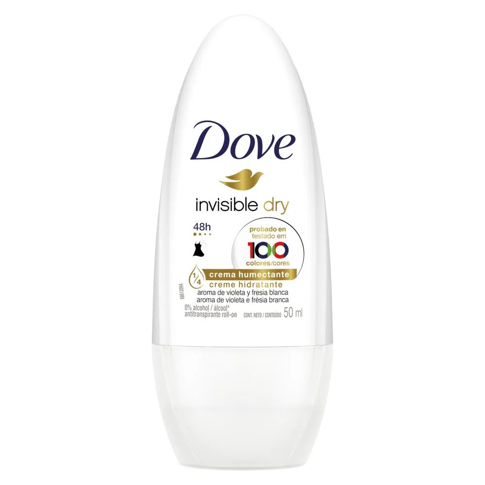Desodorante Antitranspirante Roll-on Dove Invisible Dry com 50ml