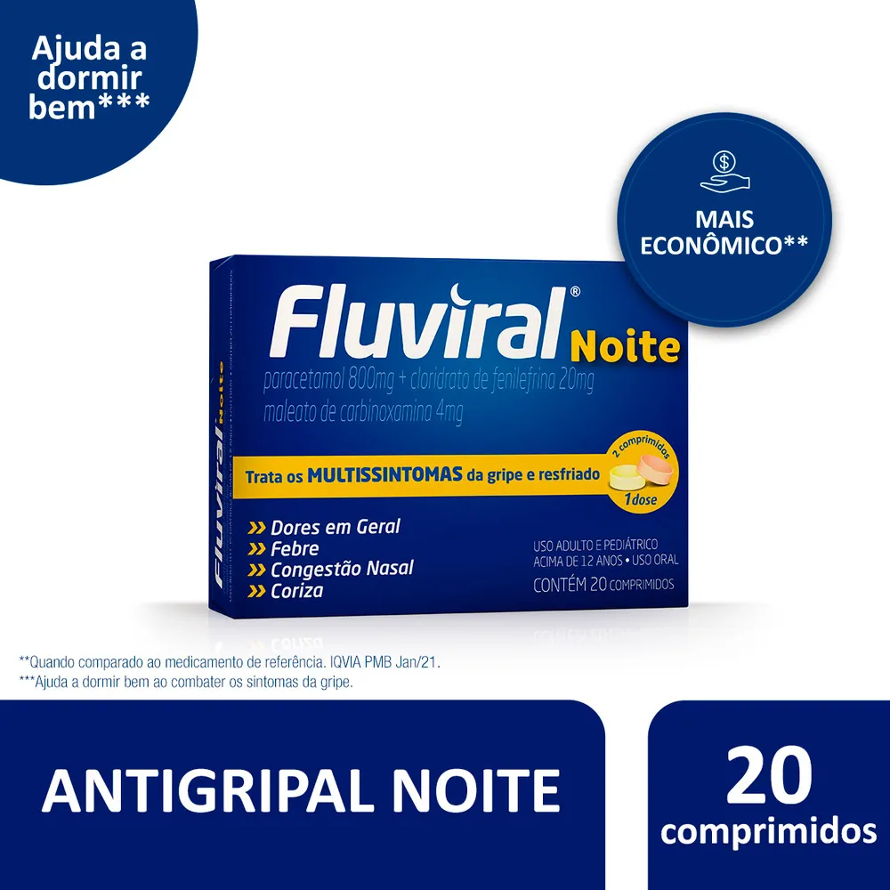 Fluviral Noite com 20 Comprimidos 2