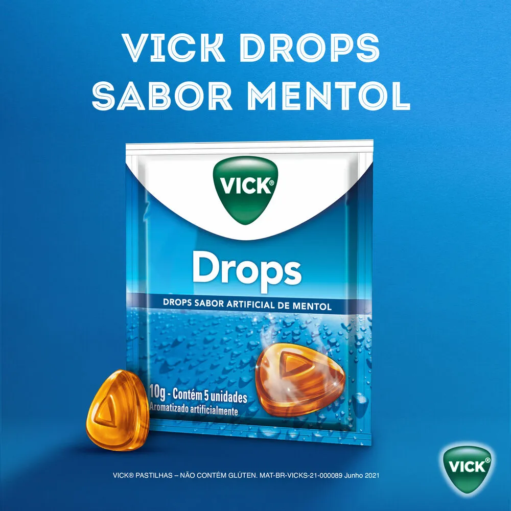 Vick Drops Sabor Mentol 5 Pastilhas