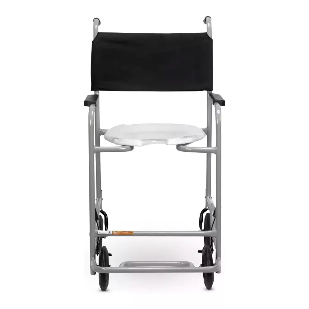 Cadeira de Rodas CDS Banho Modelo 201 Banho e Sanitário Adulto com Assento Anatômico Removível, Fixa, Freios Bilaterais, Pneus Maciços