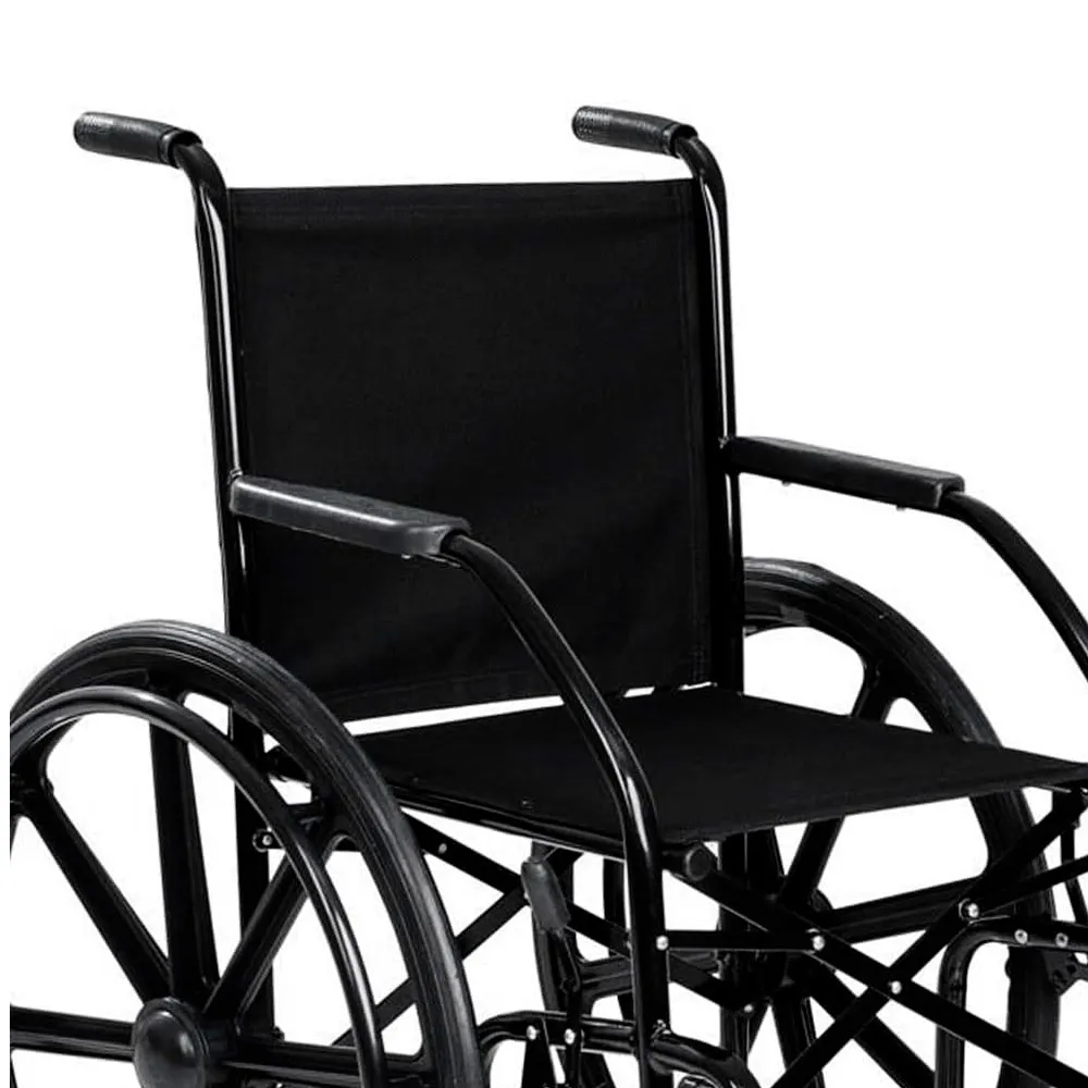 Cadeira de Rodas CDS Dobrável Modelo 101 Adulto com Braços Fixos, Pedais Fixos, Freios Bilaterais, Pneus Maciços