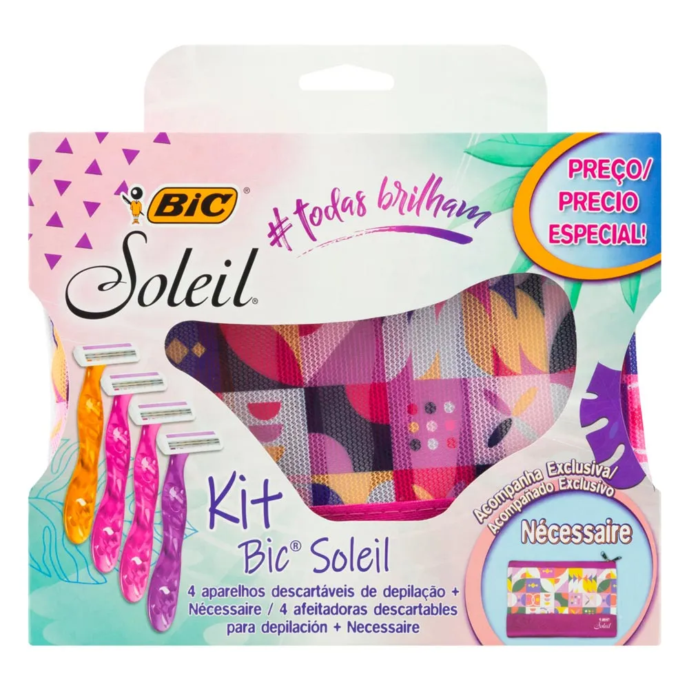 Kit de Depilação Bic Soleil com 4 Aparelhos