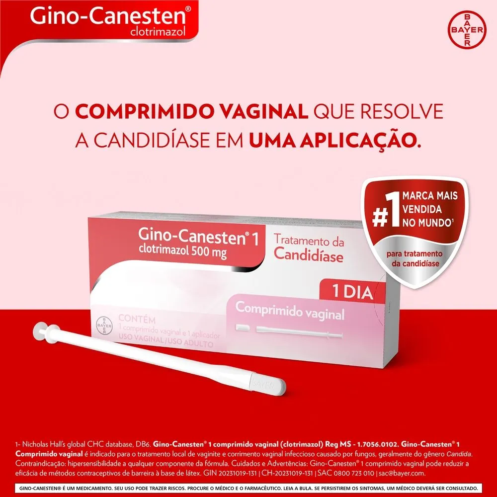 Gino-Canesten 1 Comprimido Vaginal com 1 Unidade + Aplicador