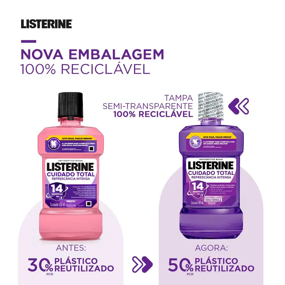 Antisséptico Bucal Listerine Cuidado Fresca 500ml_2