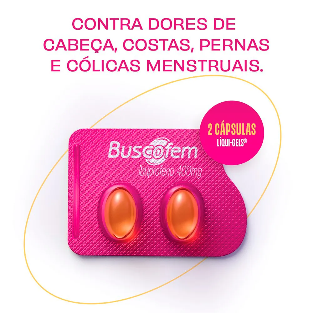 Buscofem 400mg Envelope com 2 Cápsulas Hero