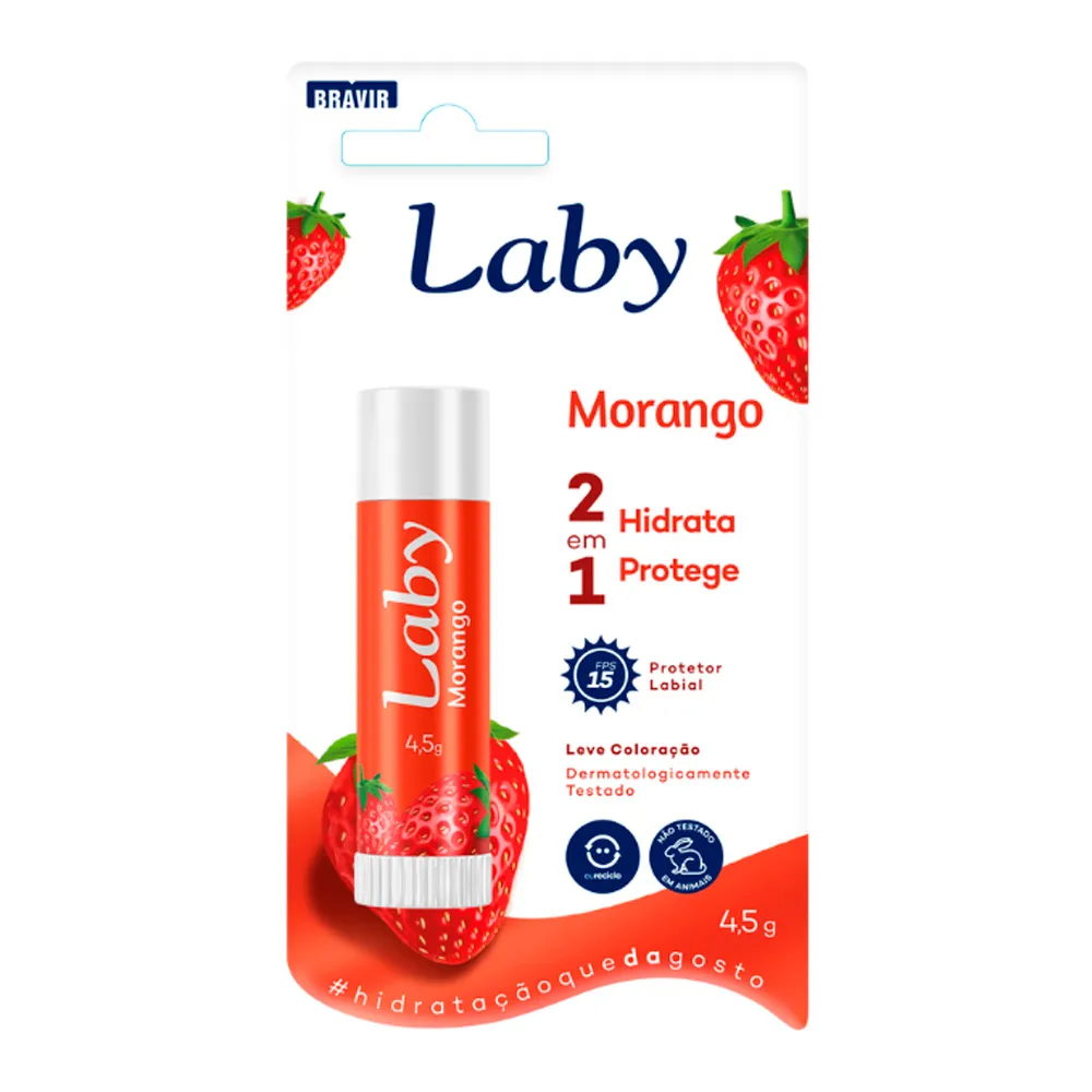 Protetor Solar Labial Laby FPS 15 Sabor Morango 4,5g_1