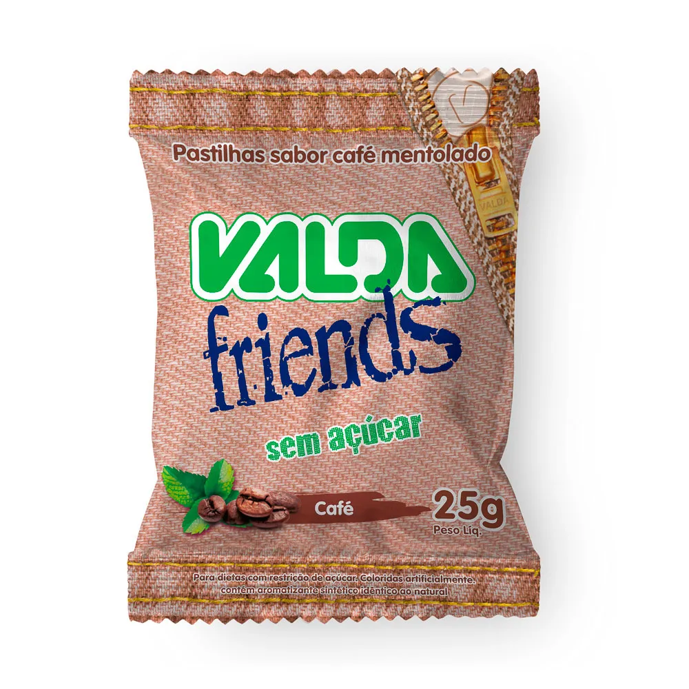 Pastilha Valda Friends Sabor Café Sem Açúcar 25g