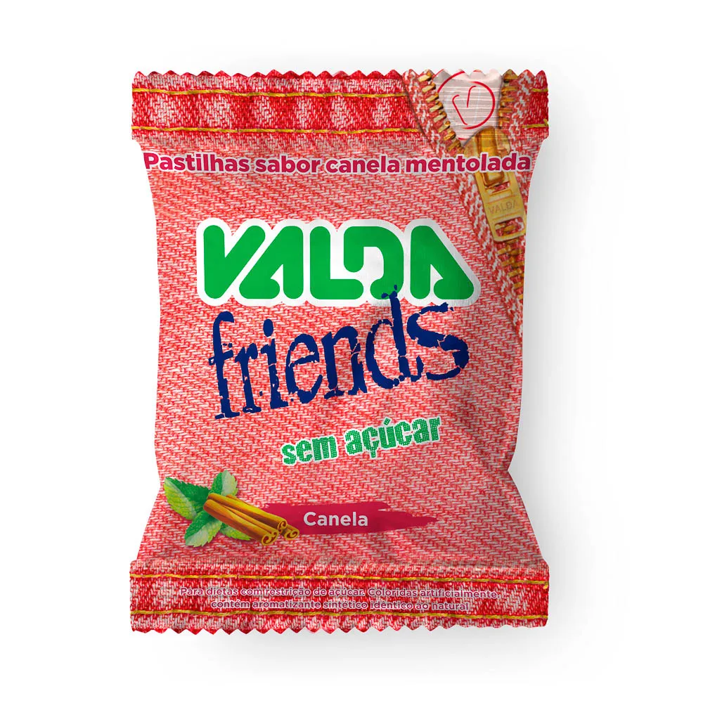 Pastilha Valda Friends Sabor Canela Sem Açúcar 25g